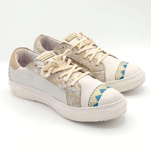 Karma Of Charme Naïf Hand Painted Leather Low Top Women's size 10.5 - Picture 3 of 9